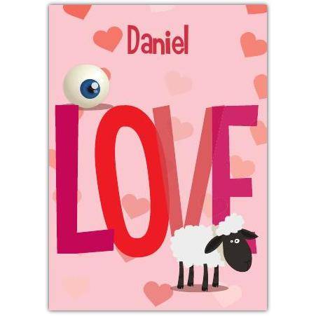 Valentines Day I Luv Ewe Punny Greeting Card