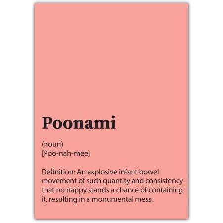 Poonami New Baby Card