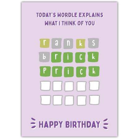 Happy Birthday Funny Wordle Greeting Card