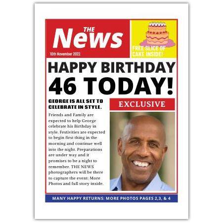 Happy Birthday Newspaper Greeting Card