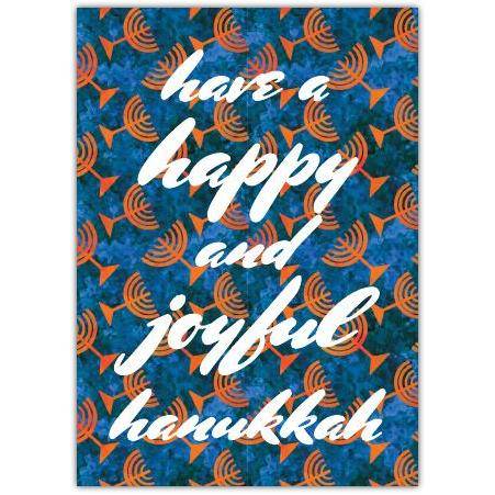 Happy Hanukkah Menorah Pattern Greeting Card