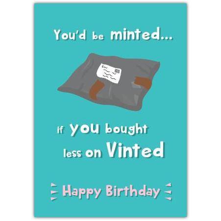 Birthday Funny Shopaholic Greeting Card