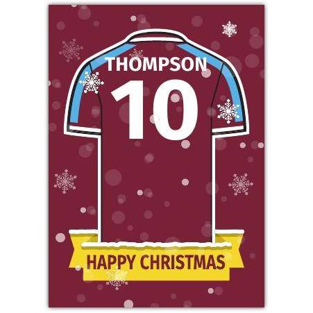 Soccer Jersey Christmas Greeting - Purple & Blue Card