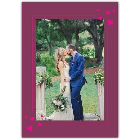 Purple Heart Frame Photo Upload Greeting Card