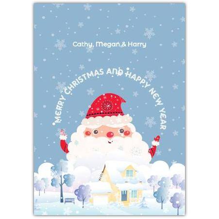 Merry Christmas Santa House Greeting Card