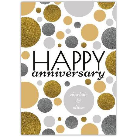 Anniversary Gold Confetti Greeting Card