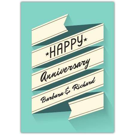 Anniversary Retro Banner Greeting Card