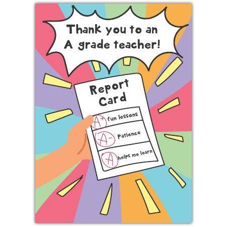 Teacher Report A+ Greeting Card