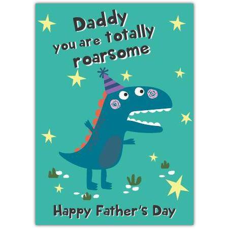 Fathers Day Cute Dino Greeting Card