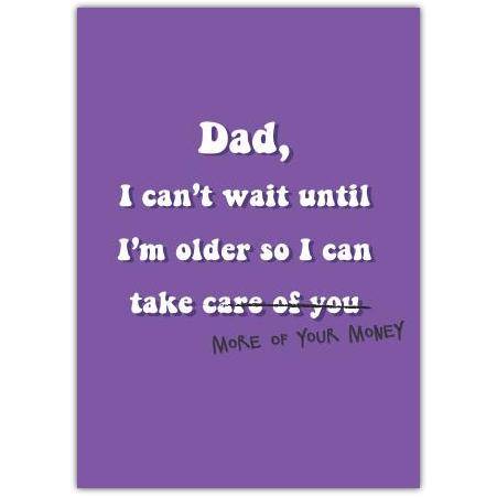 Fathers Day Funny Cheeky Money Greeting Card