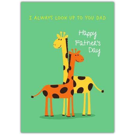 Fathers Day Cute Giraffe Greeting Card