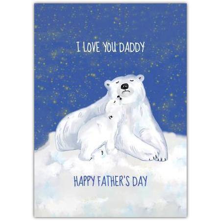 Fathers Day Cute Polar Bear Greeting Card