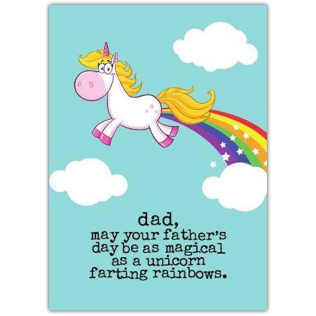 Fathers Day Funny Rainbow Farts Greeting Card