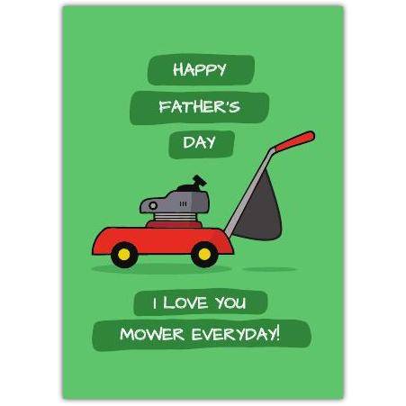 Fathers Day Funny Lawnmower Greeting Card