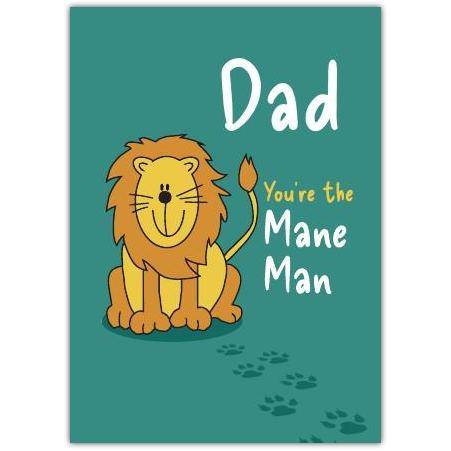 Dad Mane Man Lion Greeting Card