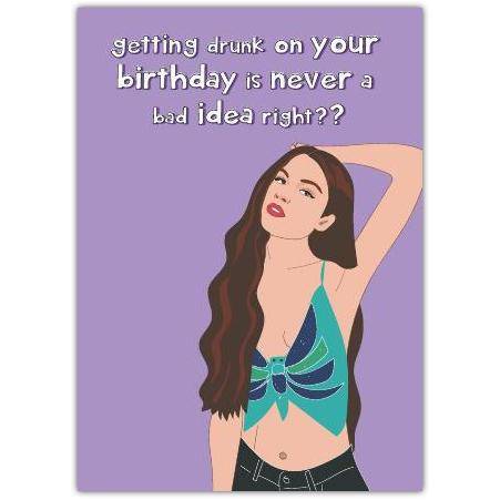 Happy Birthday Drunk Love Island Greeting Card