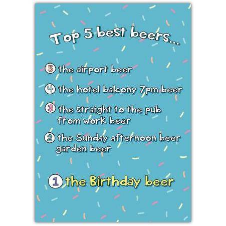 5 Best Beers Birthday Card