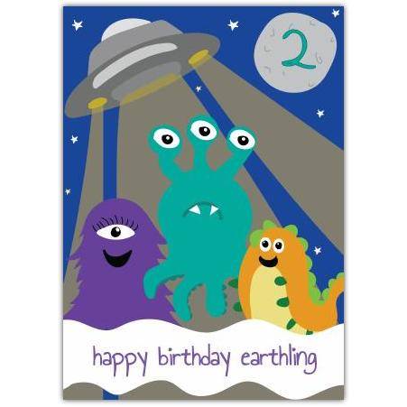 2nd Earthling Birthday Card