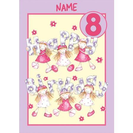 Girl birthday greeting card personalised a5gra00204030ed