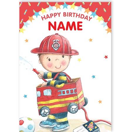 Birthday fireman greeting card personalised a5gra206084bded