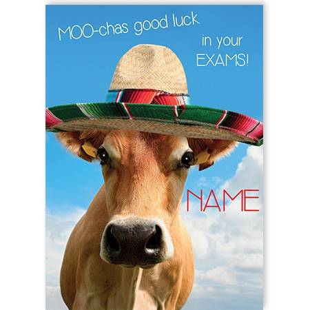 Cow hat greeting card personalised a5qcc18118exmed