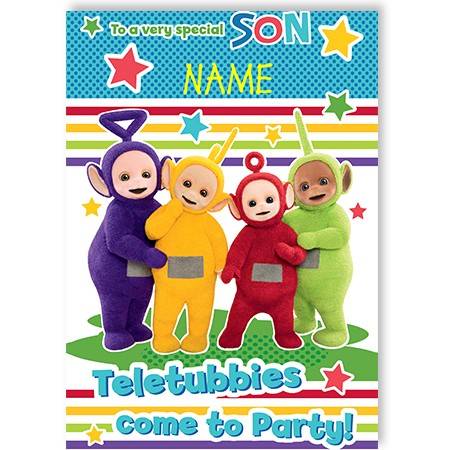 Teletubbies birthday greeting card personalised a5gem252927teed