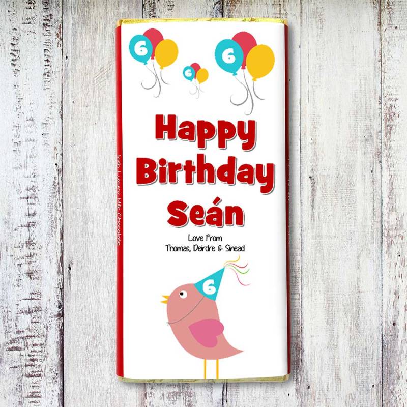 Happy Birthday Birdie Personalised Chocolate Bar