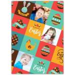 Personalised Happy Easter Card with Photos and Colourful Easter Icons Design