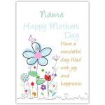 Personalised Happy Mothers Day Card with Colourful Flowers and Joyful Message