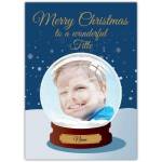 Personalised Merry Christmas Snow Globe Photo Card for Family or Friends