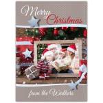 Personalised Family Christmas Card with Festive Photo and Seasonal Greetings