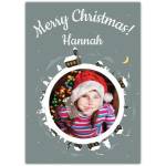 Personalised Merry Christmas Photo Card with Festive Santa Hat Design