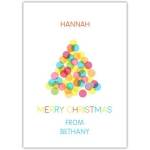Personalised Colourful Dot Tree Christmas Card with Custom Name and Message