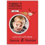 Personalised Lots of Love Merry Christmas and Happy New Year Card from Granny and Grandad with Photo