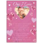 Photo Hearts To The One I Love Romantic Personalised Greeting Card