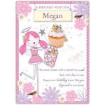 Personalised Birthday Wish Angel and Cupcake Greeting Card for Girls