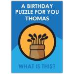 Personalised Birthday Golf Puzzle Card with Custom Name and Fun Design