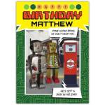 Personalised Funny Robot Birthday Card with Humorous Dick In His Ear Design