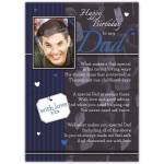 Personalised Happy Birthday Card for Dad with Loving Poem and Photo Frame Cover