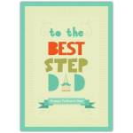 Happy Fathers Day Card for the Best Step Dad with Colourful Bold Text Design