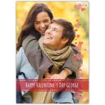 Personalised Valentines Day Photo Card with Name and Romantic Hearts Design