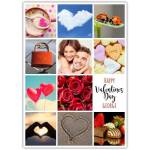 Personalised Valentines Day Photo Collage Card with Romantic Love Images and Custom Name