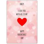 Personalised I Love You With All My Heart Valentines Day Card