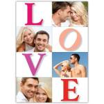 Personalised Love Photo Collage Card with Three Custom Photos for Romantic Occasions