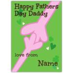 Personalised Happy Fathers Day Card with Holding Hands Design for Daddy