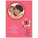 Personalised Worlds Best Mum Floral Photo Card for Mother's Day or Special Occasion