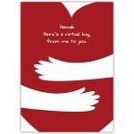 Personalised Virtual Hug Greeting Card from Me to You with Heart Design