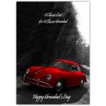 Classic Red Car Happy Grandads Day Greeting Card for Grandfather Celebration