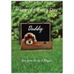 Personalised Cute Lion Teddy Father's Day Card for Daddy with Custom Message