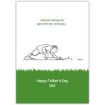 Funny Golf Themed Father's Day Card with Grass Design for Dad